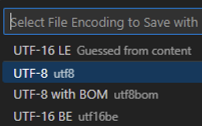 VSCodium encoding