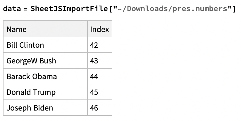 SheetJSImportFile result