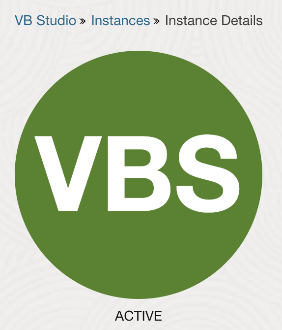 VBS Instance is ready