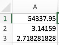 Single column of data