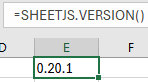 SHEETJS.VERSION output